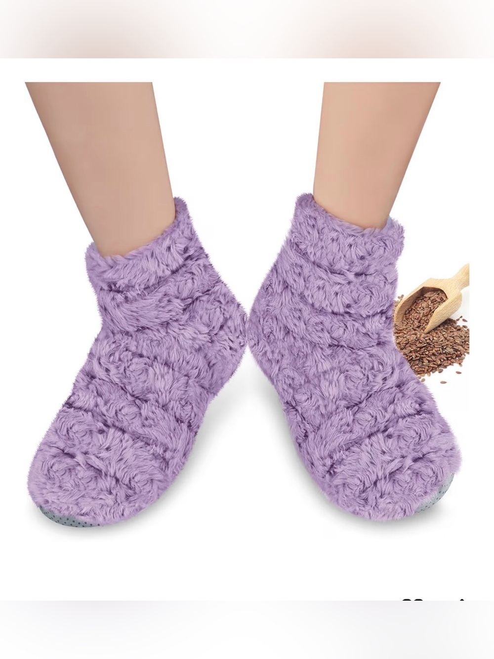 4/$20 Revix Microwavable Flax Seed Cozy Plush Foot Warmer Slippers